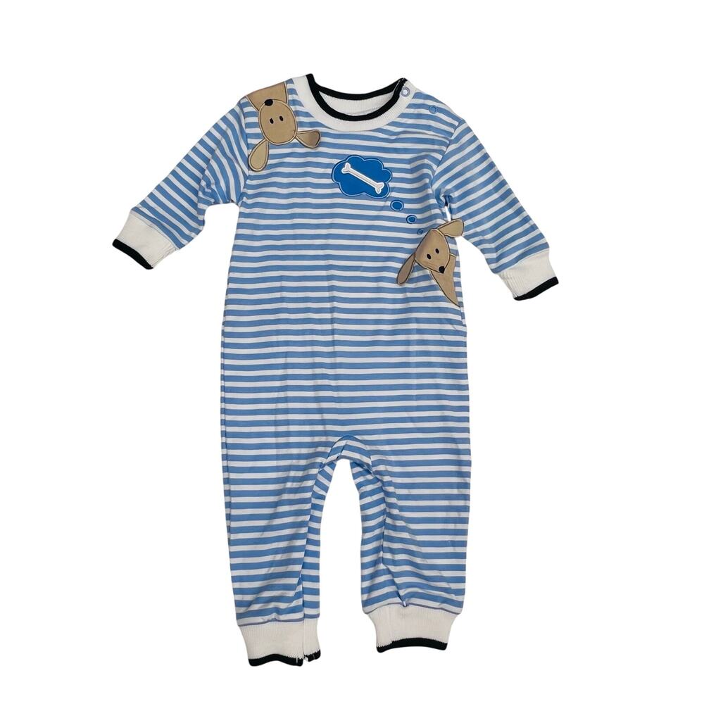 NWT Florence Eiseman 6M Stripe Knit Longall with Dogs and Bone